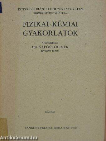 Fizikai-kémiai gyakorlatok 