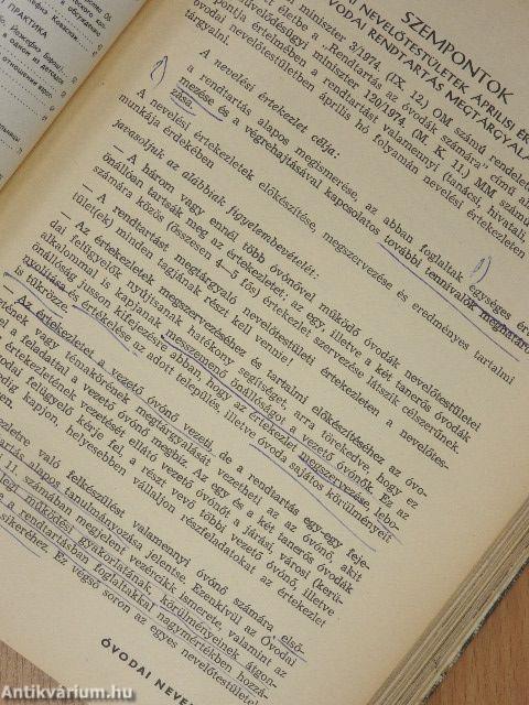 Óvodai nevelés 1975. január-december