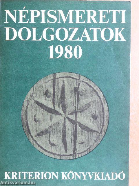 Népismereti dolgozatok 1980