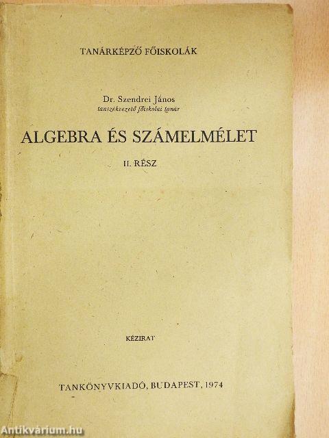 Algebra és számelmélet II.