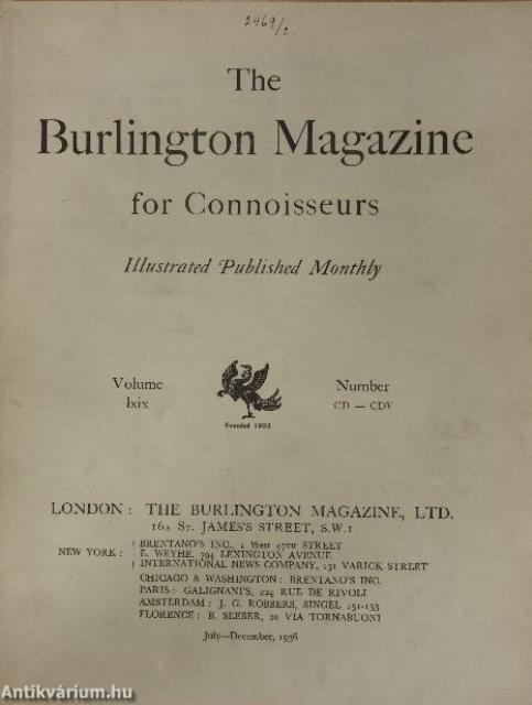 The Burlington Magazine for Connoisseurs January-December 1936. I-II.
