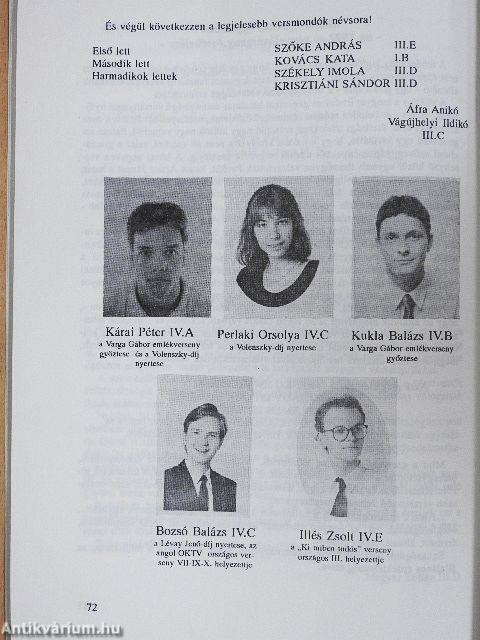 A Madách Imre Gimnázium Évkönyve 1991-1992