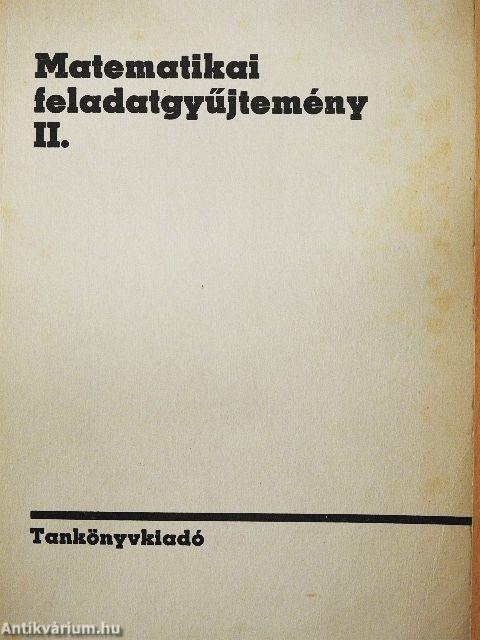 Matematikai feladatgyűjtemény II.