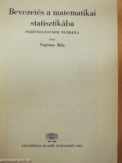 Bevezetés a matematikai statisztikába