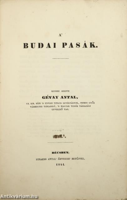 A' budai pasák