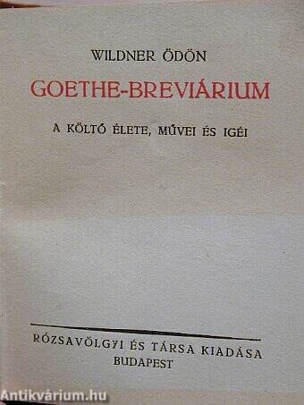 Goethe-Breviárium