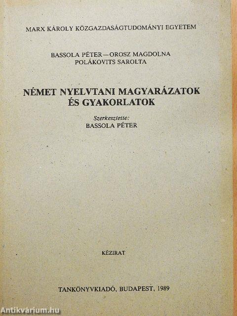 Német nyelvtani magyarázatok és gyakorlatok