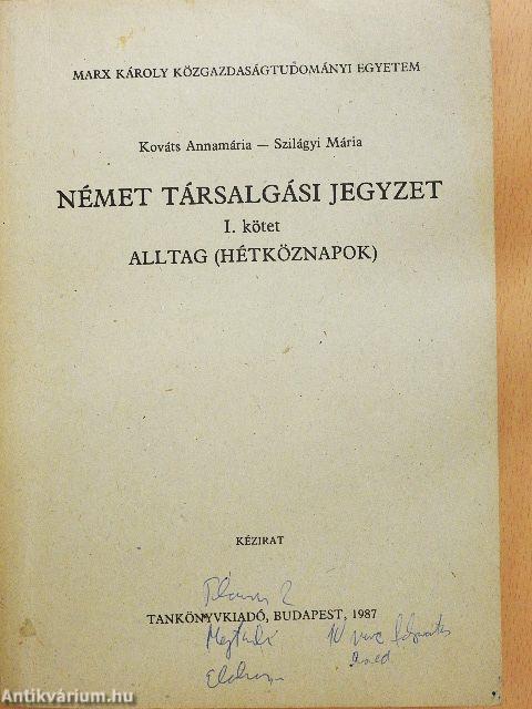 Német társalgási jegyzet I.