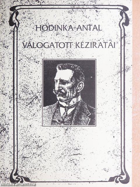 Hodinka Antal válogatott kéziratai