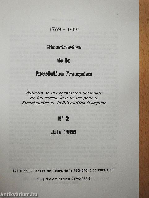 1789-1989 - Bicentenaire de la Révolution Francaise Juin 1985