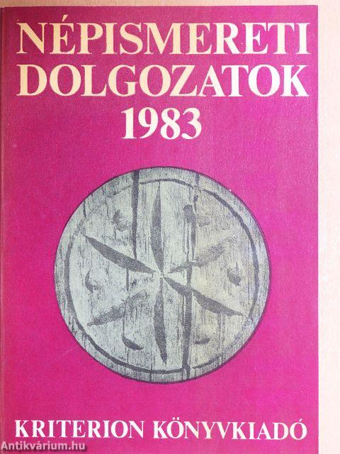 Népismereti dolgozatok 1983