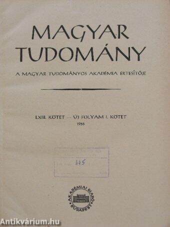 Magyar Tudomány 1956. január-december