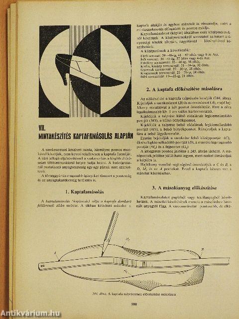 Cipész- és cipőfelsőrész-készítő szakrajz (rossz állapotú)