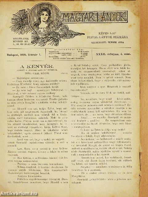 Magyar Lányok 1926. (nem teljes évfolyam) (rossz állapotú)