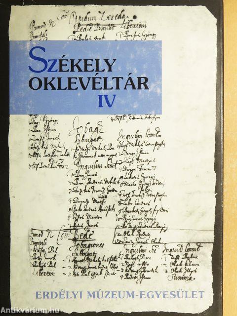 Székely oklevéltár IV.