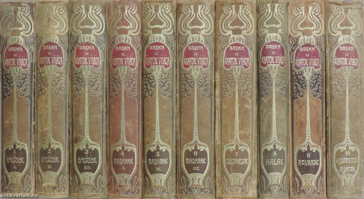 Brehm - Az állatok világa 1-10. (rossz állapotú)