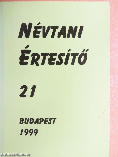 Névtani Értesítő 21.