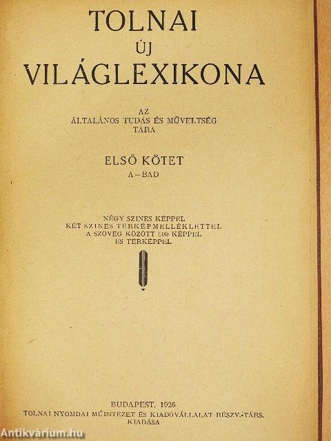Tolnai uj világlexikona I-XVIII./Pótkötet I-II.