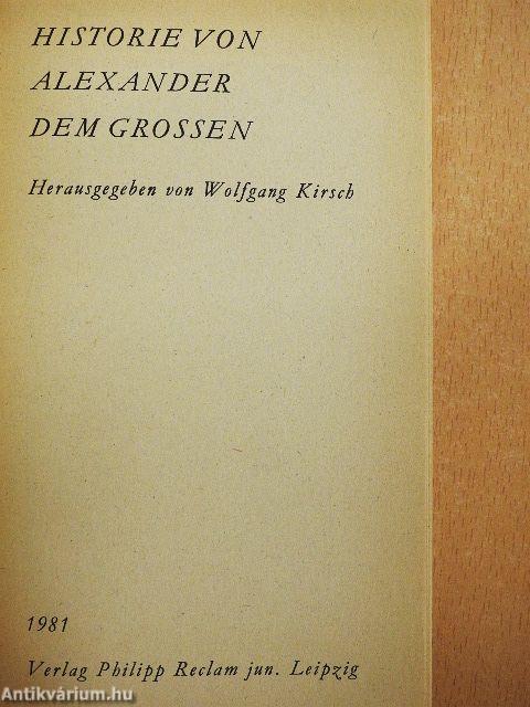 Historie von Alexander dem Grossen