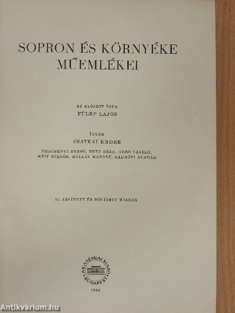 Sopron és környéke műemlékei