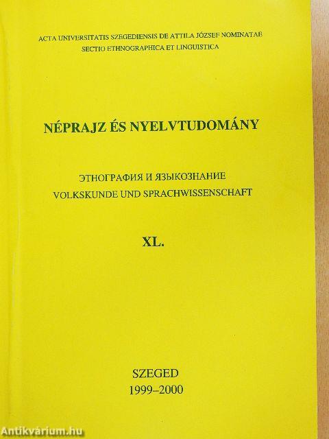 Néprajz és nyelvtudomány XL.