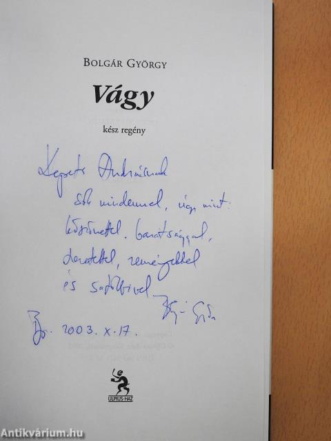 Vágy (dedikált példány)