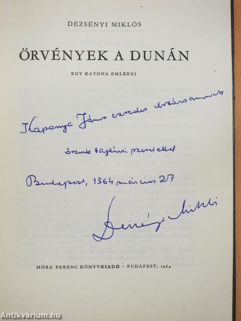 Örvények a Dunán (dedikált példány)