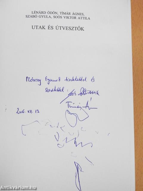 Utak és útvesztők (többszörösen dedikált példány)