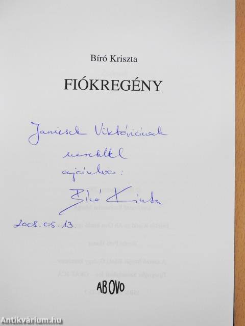 Fiókregény (dedikált példány)