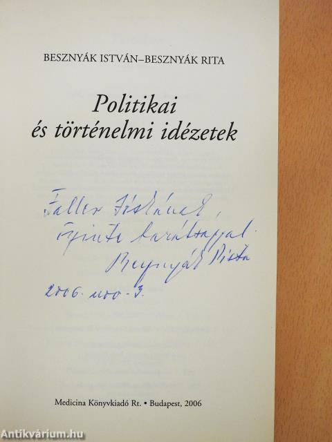 Politikai és történelmi idézetek (dedikált példány)