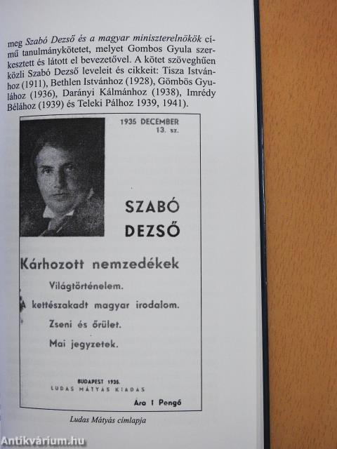 Szabó Dezső szemlélete és egyénisége (dedikált példány)