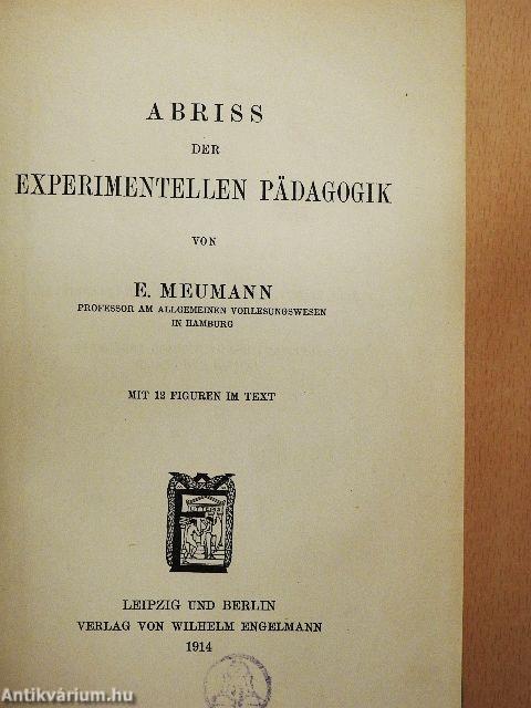 Abriss der Experimentellen Pädagogik