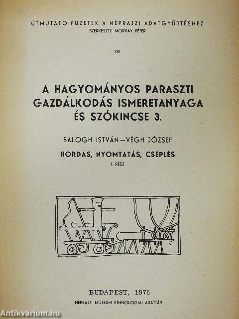 A hagyományos paraszti gazdálkodás ismeretanyaga és szókincse 3.