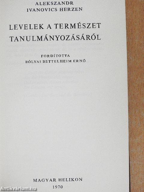 Levelek a természet tanulmányozásáról