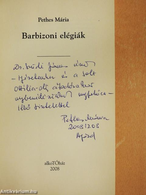Barbizoni elégiák (dedikált példány)