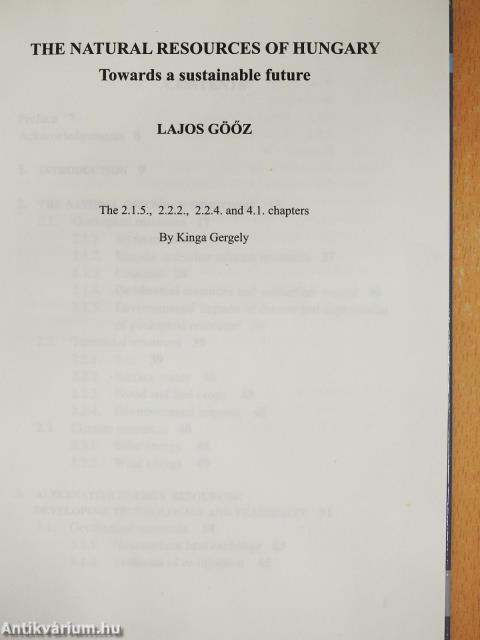 The natural resources of Hungary (dedikált példány)