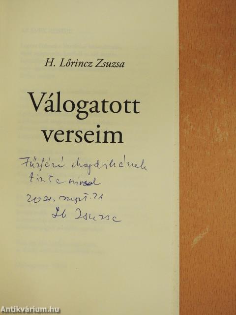 Válogatott verseim (dedikált példány)