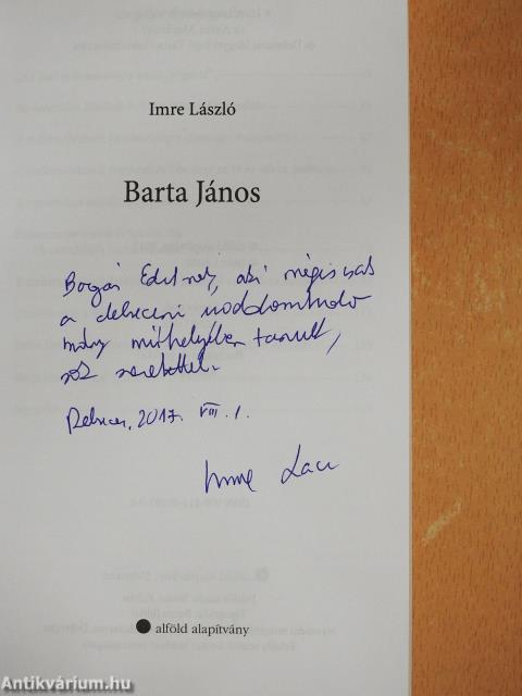 Barta János (dedikált példány)
