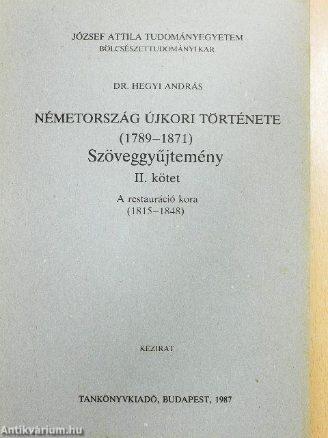 Németország újkori története 1789-1871. II.