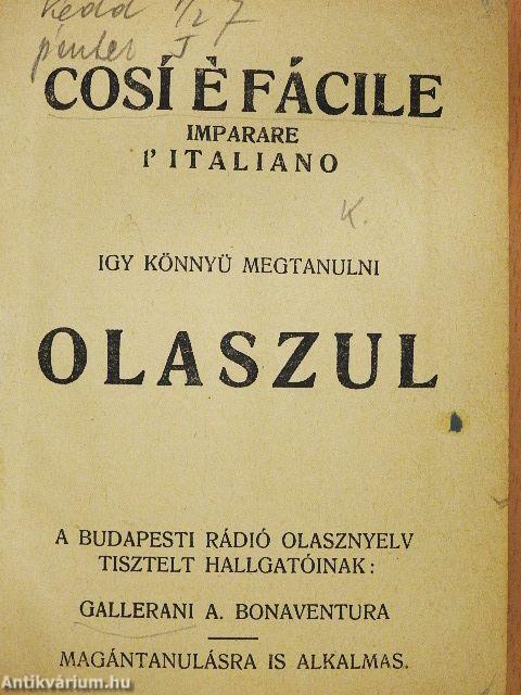 Igy könnyü megtanulni olaszul