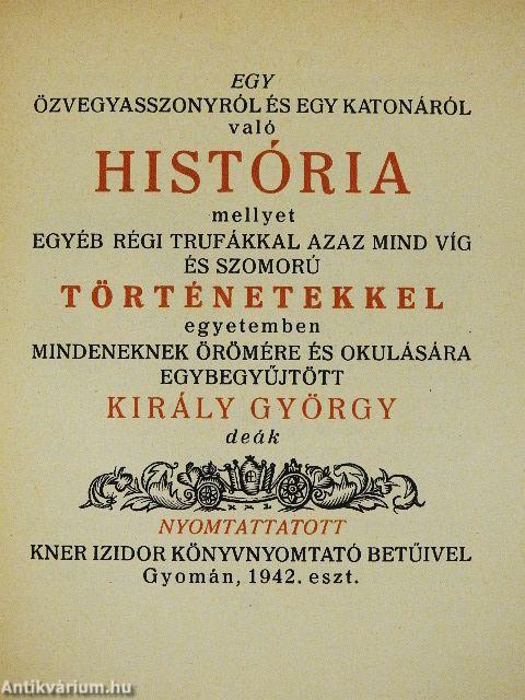 Egy özvegyasszonyról és egy katonáról való história