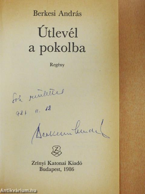 Útlevél a pokolba (dedikált példány)