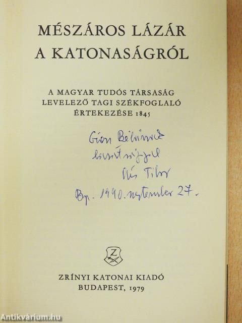 A katonaságról (dedikált példány)