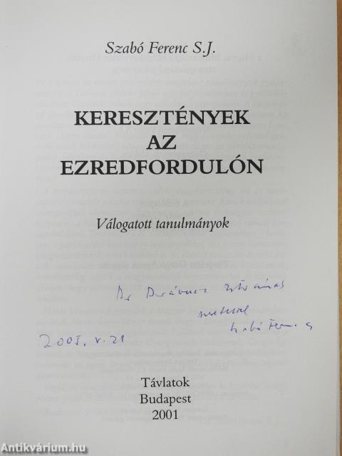 Keresztények az ezredfordulón (dedikált példány)