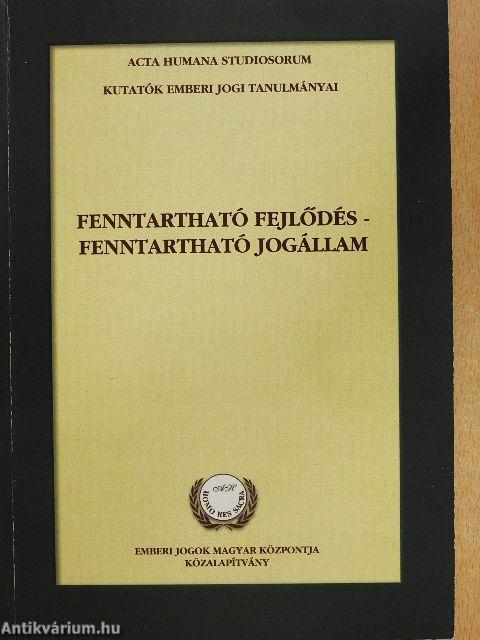 Fenntartható fejlődés - fenntartható jogállam