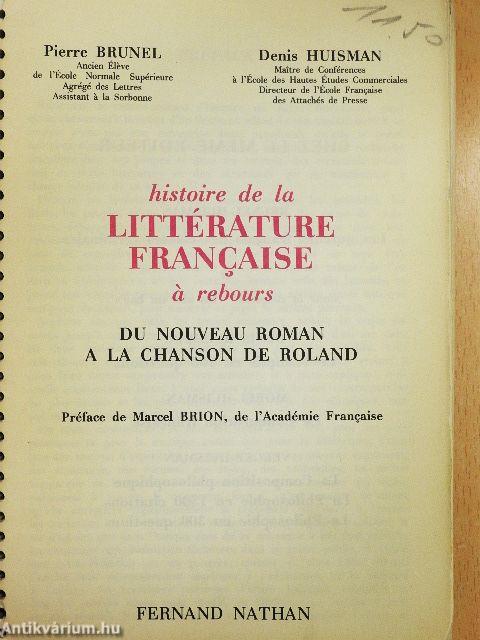 Histoire de la Littérature Francaise á rebours