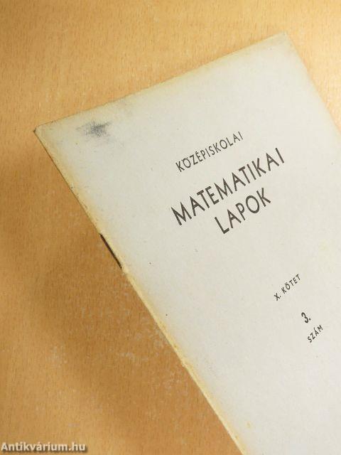 Középiskolai matematikai lapok 1955. március