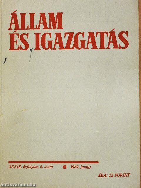 Állam és igazgatás 1989. június