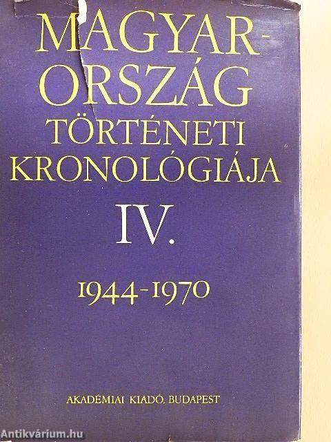 Magyarország történeti kronológiája IV.