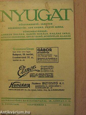 Nyugat 1912. szeptember 1.